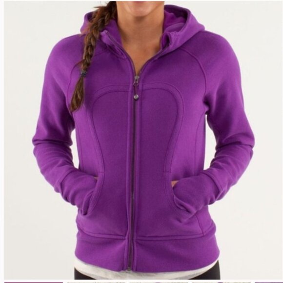 Lululemon Scuba Raw Edge Hoodie Jacket Zip Cotton Cozy Fleece Pockets Ribbed 8 - Picture 3 of 16